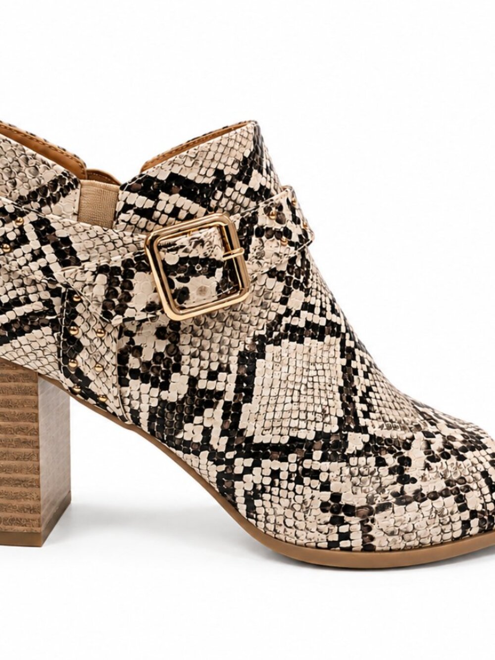Dolce Mojo Moxy Snake Print Peep Toe Booties Block Heel Size 9M